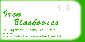 iren blaskovics business card
